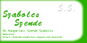 szabolcs szende business card